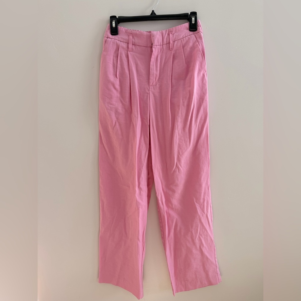 A New Day Pink high-waisted straight-leg trousers size 2